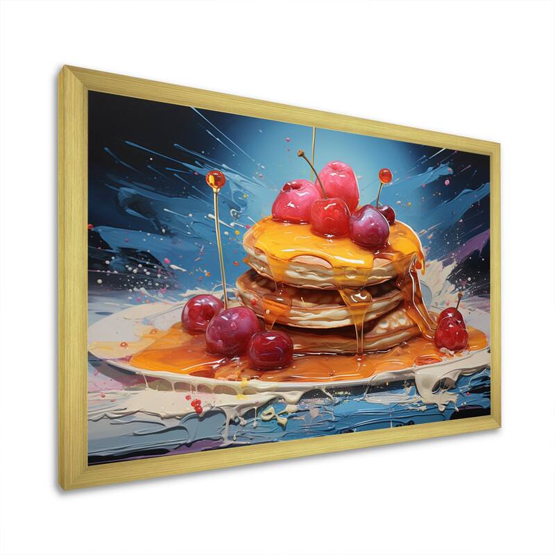 Designart "Pancake Breakfast Popart I" Food & Beverage Framed Canvas